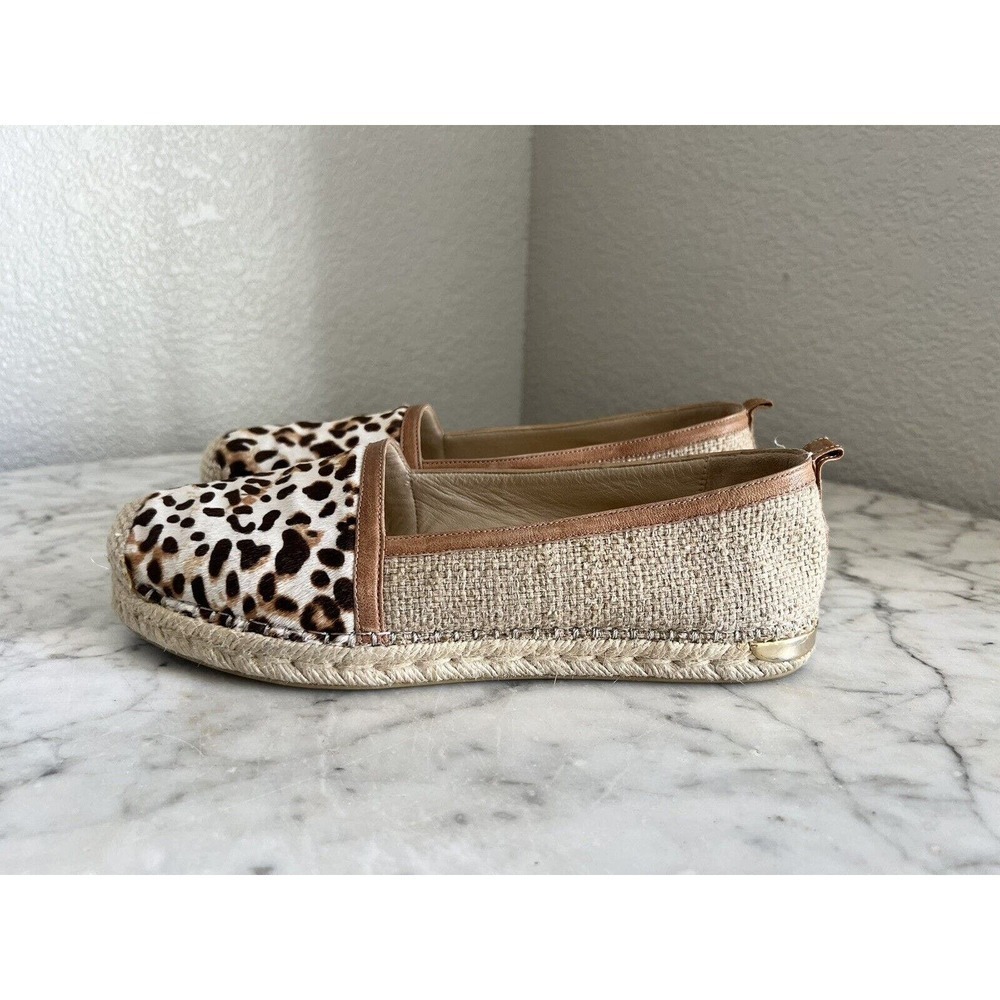 Stuart Weitzman Womens Espadrille Slip On Shoes Size 8 M Animal Print Jute